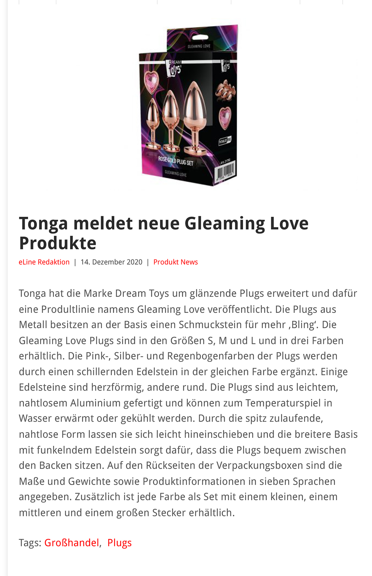 2020-12 eLine Online - Dream Toys Gleaming Love